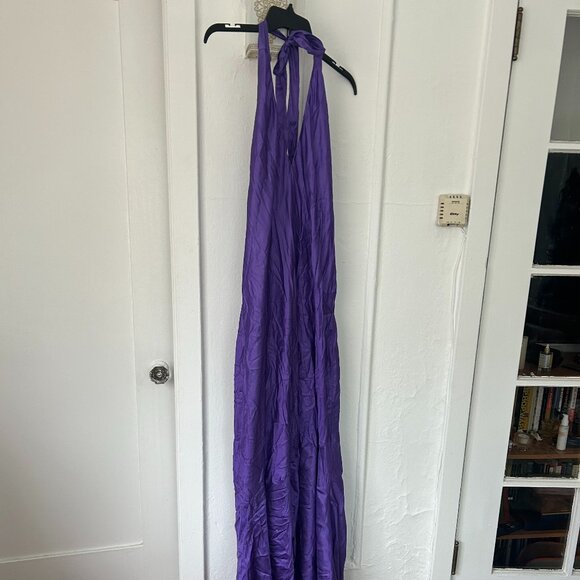 Colleen Purple Halterneck Maxi Dress - US20 - Picture 1 of 4